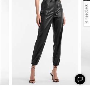 Express High Waisted Faux Leather Joggers